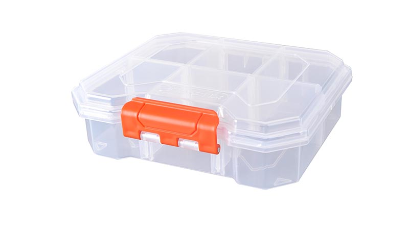 Tactix Storage Box, 6-Compartments, 18 W x 16.5 D x 5.2 H cm, Plastic, Clear 320650