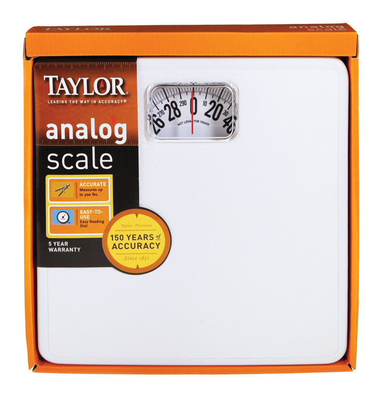 Taylor 136.08 kg. Analog Bathroom Scale White 20005014T