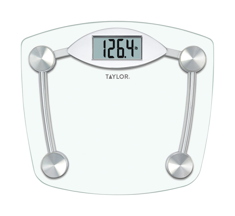 Taylor Bath Scale Digital 149.69 kg. Glass Chrome Battery Included 75064192