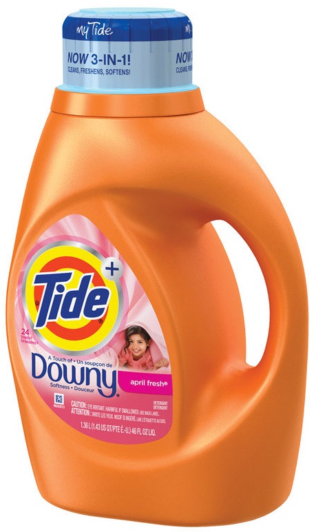 Tide 3-in-1 Laundry Detergent with Downy, 1360 ml. Cleans, Freshens & Softens, April Fresh Scent 87453