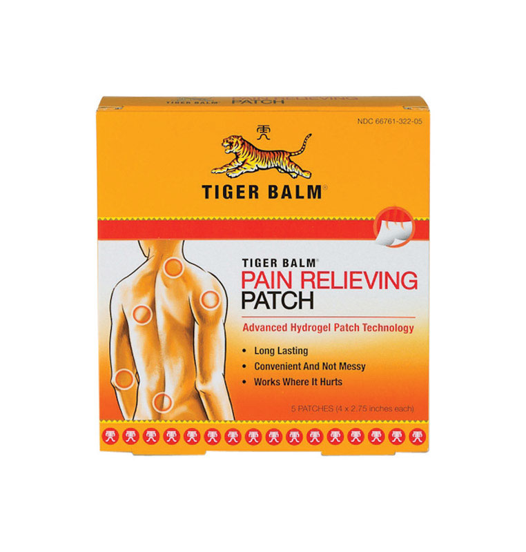 Tiger Balm Pain Relieving Patch, 4 inch x 2.75 inch, Pack of 5, Advanced Hydrogel Patch Technology 39278322002