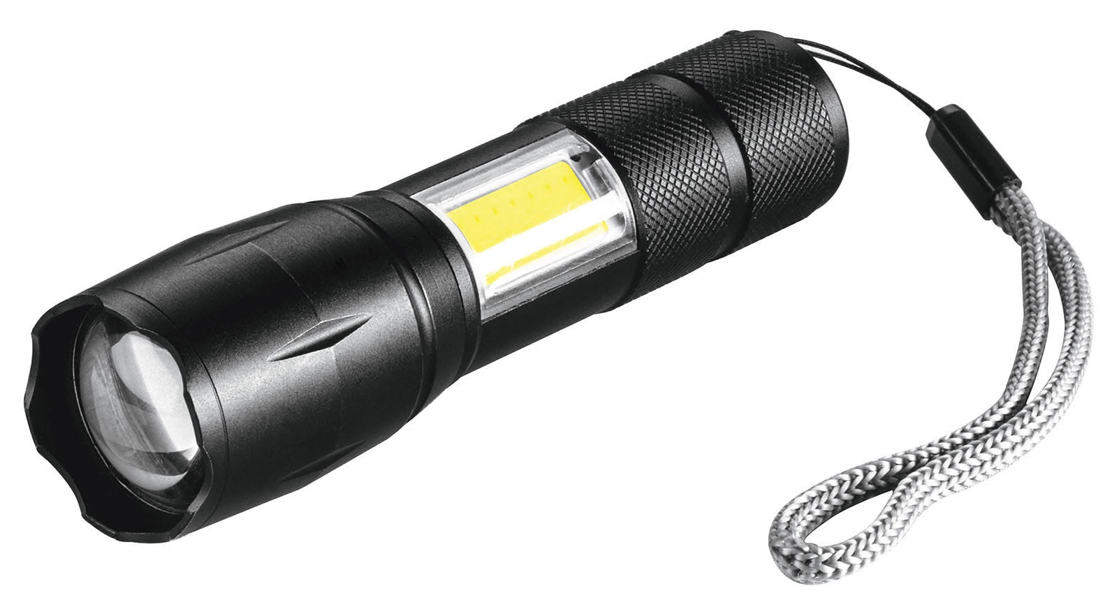 Truper LED Flashlight with Side Light, USB Rechargeable, 280 Lumens, 200 Mtrs 100371