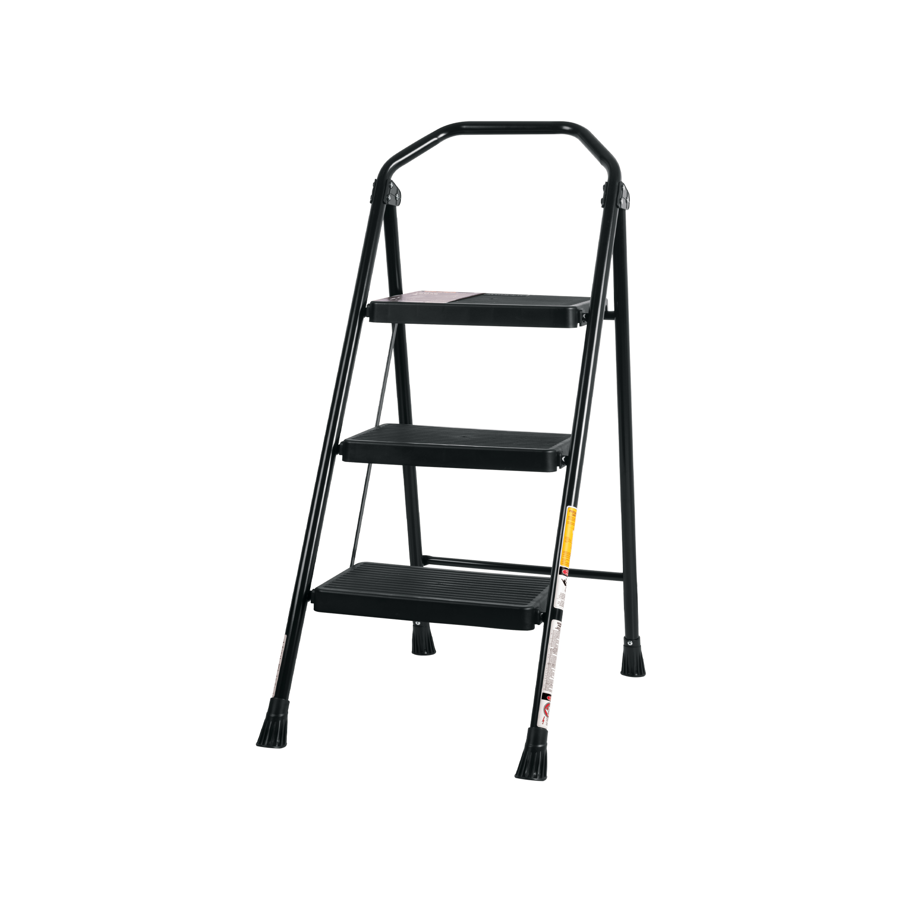 Truper Ladder,Folding,3 Steps, Height 1m , Volume / Weight 5.5 kg , Load Capacity 150 kg ,Maximum range 2.7m , Side Opening 0.6 m, Tubular steel, Black 103143