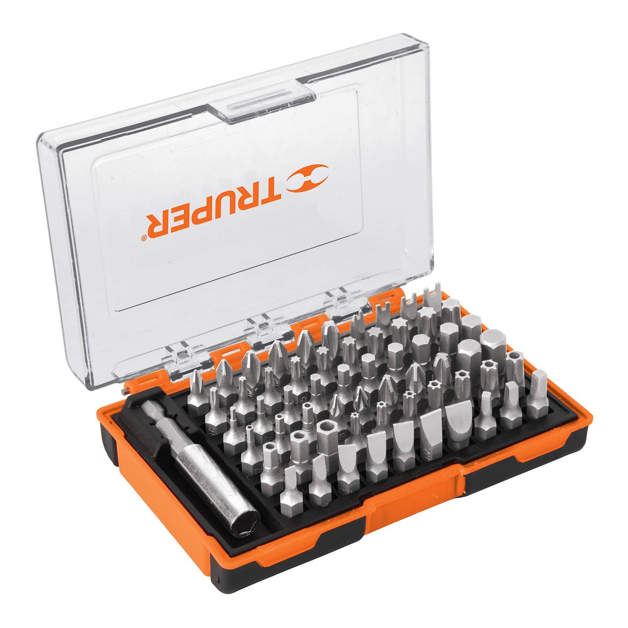 Truper 61-Pcs Insert Bit Set, 1/4 inch, Forged Cr-V Steel 10758