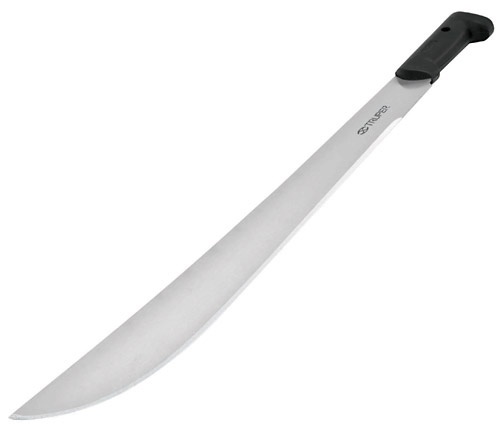 Truper 24 inch Black Handle Machete, Straight Blade, Polished 15868