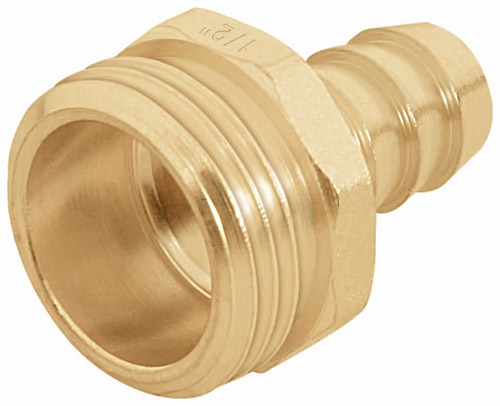 Truper 1/2 inch Brass Garden Hose Male Connector 12702