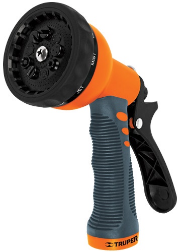 Truper 9-Pattern Soft Grip Plastic Hose Trigger Nozzle 18482