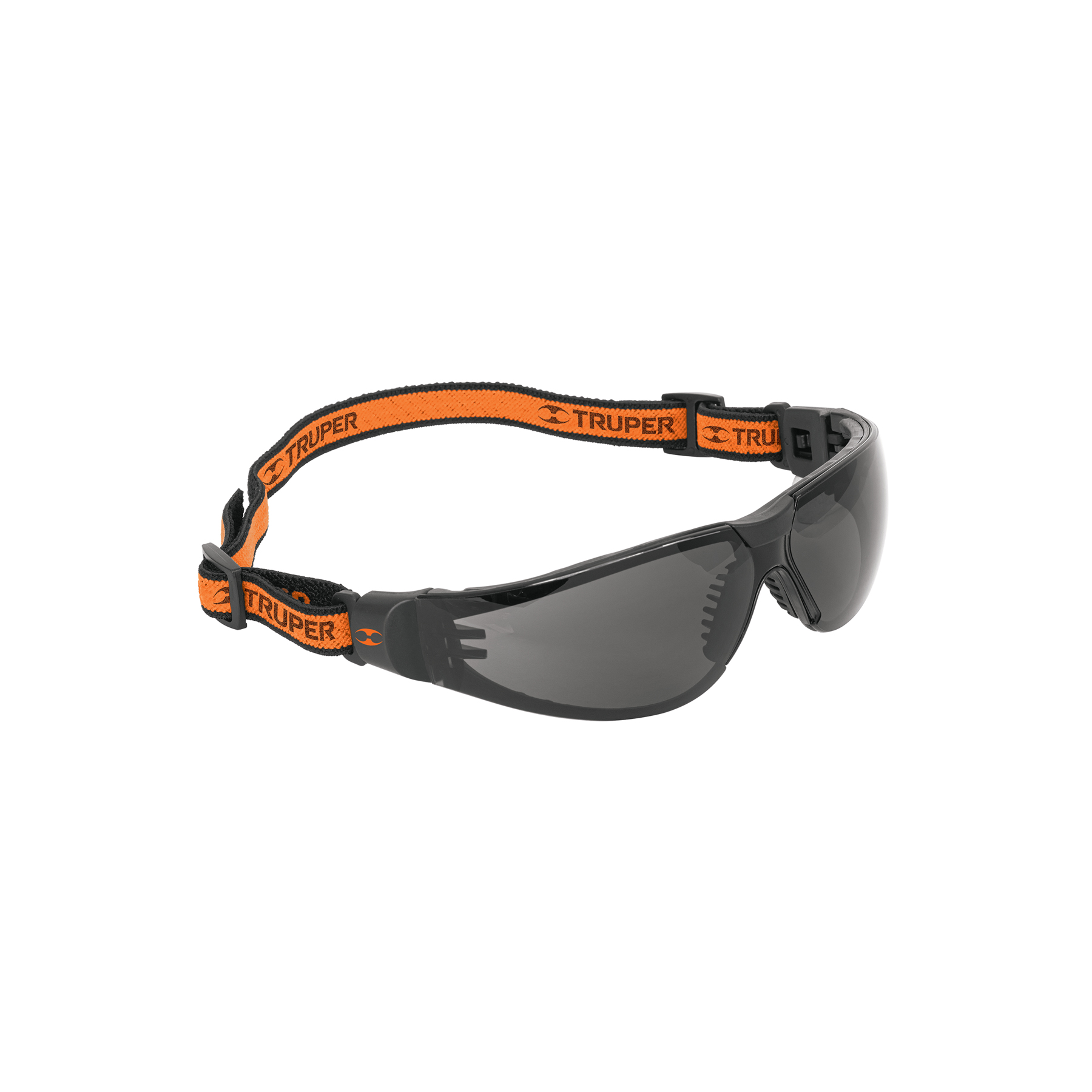 Truper Safety Eyewear With Elastic Band, Gray Lens, Black Frame, Anti-Fog, 100% Polycarbonate Lenses, UV & Anti-Scratch Protection, Shatter Resistant 100293