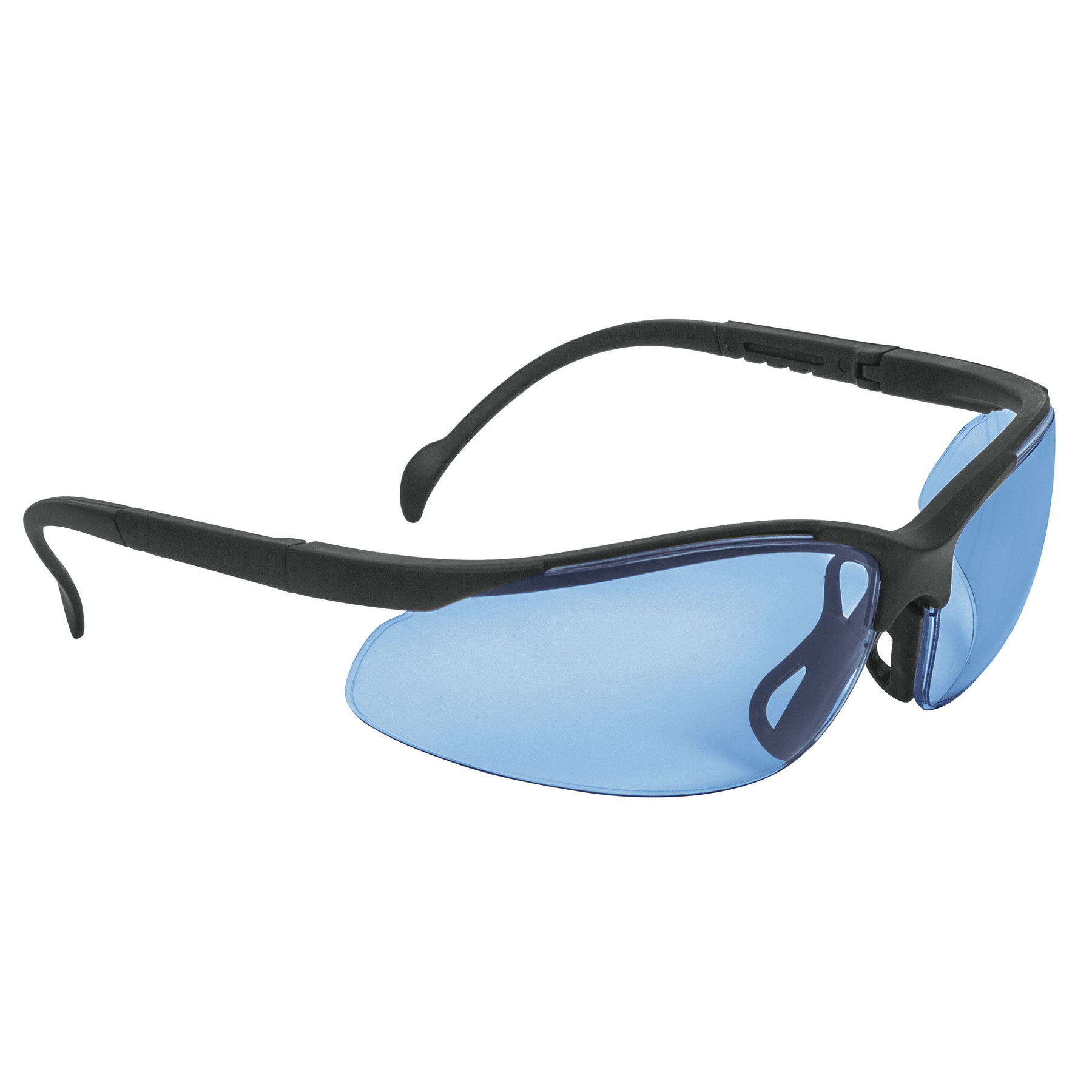 Truper Safety Glasses with Adjustable Temple Length, Blue Lens, Black Frame, ANSI Z87.1 14303