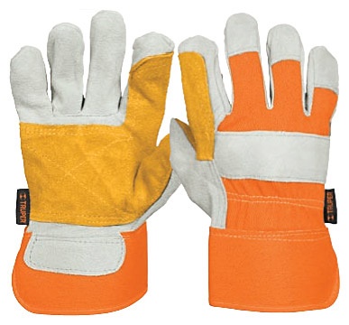 Truper Canvas and Leather Gloves with Palm Overlay, Large size 14246