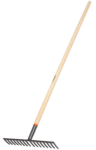 Truper 16 Tines Road Rake, 60 inch Wood Handle 17880