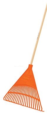 Truper 22-Tine Flexible Poly Leaf Rake, 48 inch Wood Handle 19785