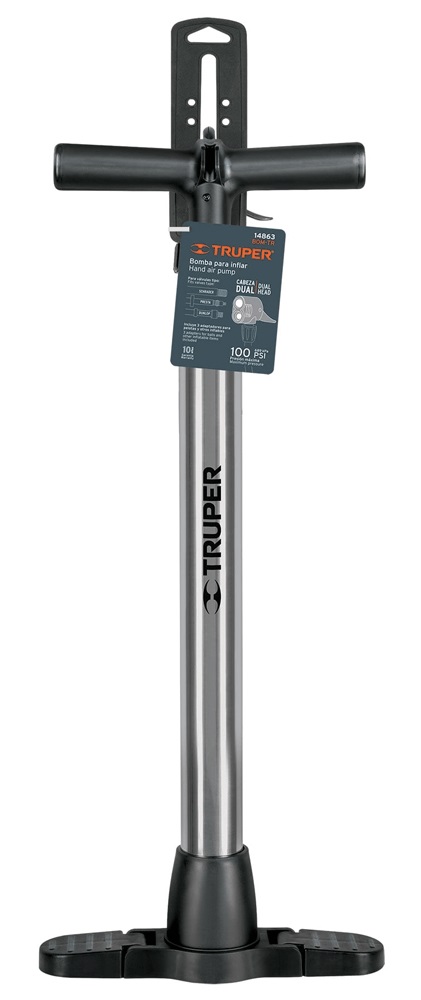 Truper 23 inch Inflation Floor Pump, 100 PSI 14863