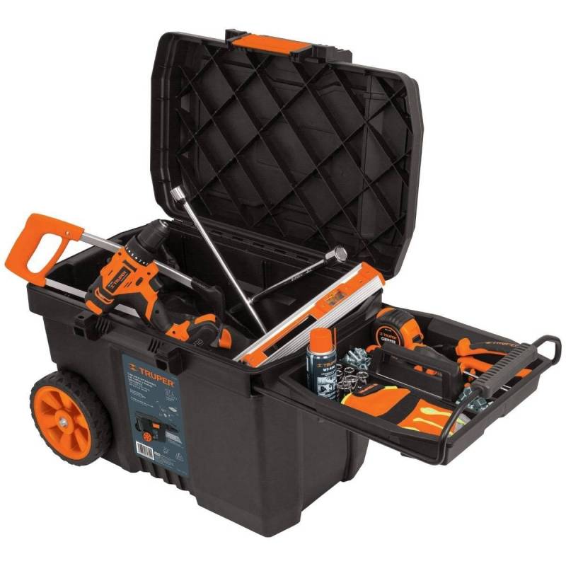Truper 23 inch Tool Box with Wheels, Plastic 10902