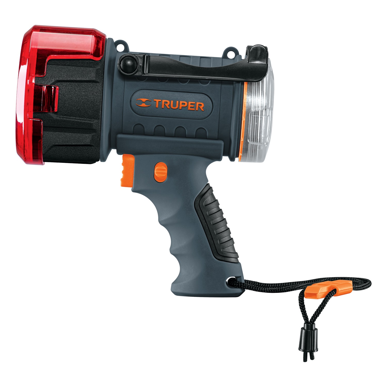 Truper Rechargeable LED Spotlight, 900 Lumens, 455 Mtrs, IP67, Waterproof, USB-C Cable 102404