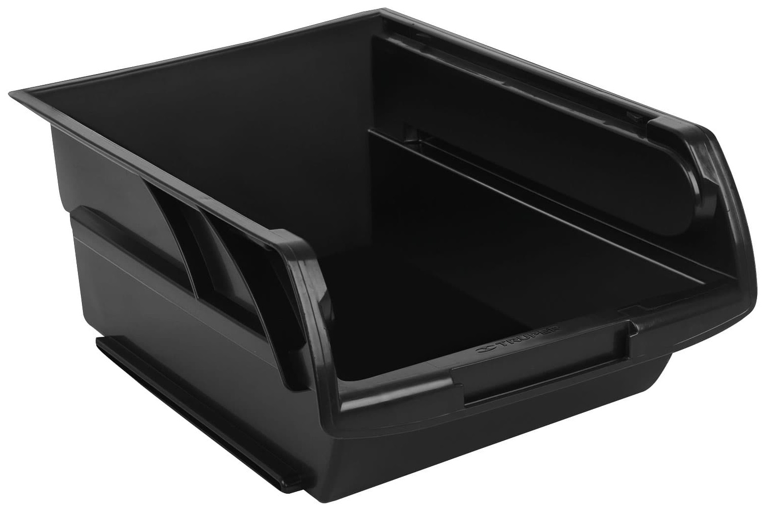Truper Storage Bin, 31 x 41 x 18 cm H, Stackable, Plastic, Black 11201
