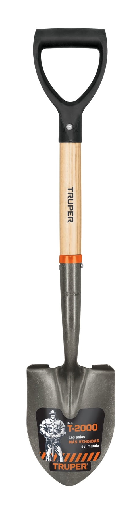 Truper T-2000 D-Handle Round Shovel, 28.5 inch Wood Handle 17193