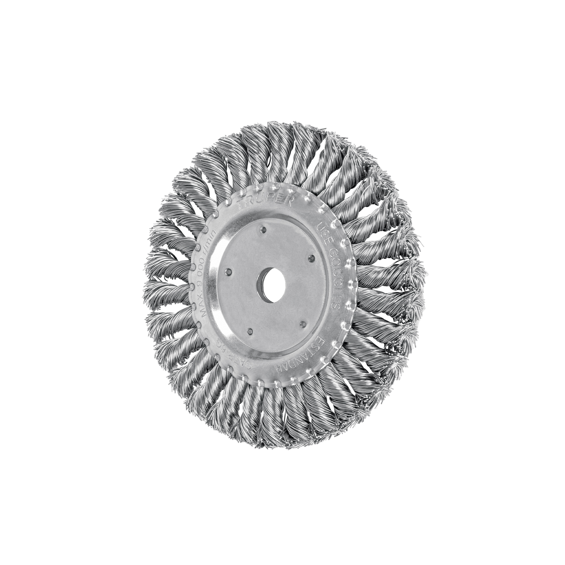 Truper Wire Wheel Brush, 5/8 inch x 6 inch, 0.5 mm Calibre Size, 9000 r/min, Knotted Wire 11599