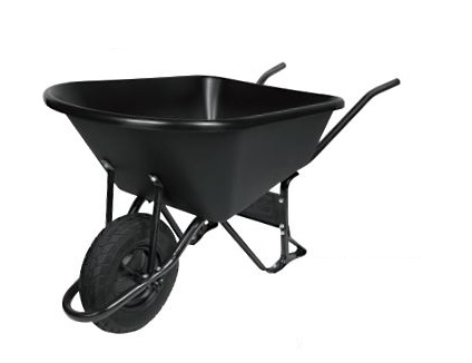 Truper 6 Cubic Feet (120 L) Plastic Tray Wheelbarrow, Knobby Tire 11777