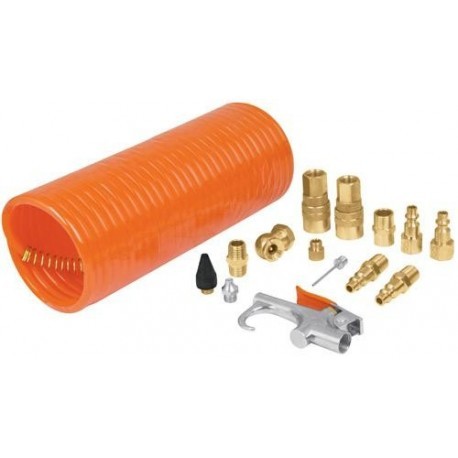 Truper 15-Pc Air Accessory Kit with Recoil Hose 19094