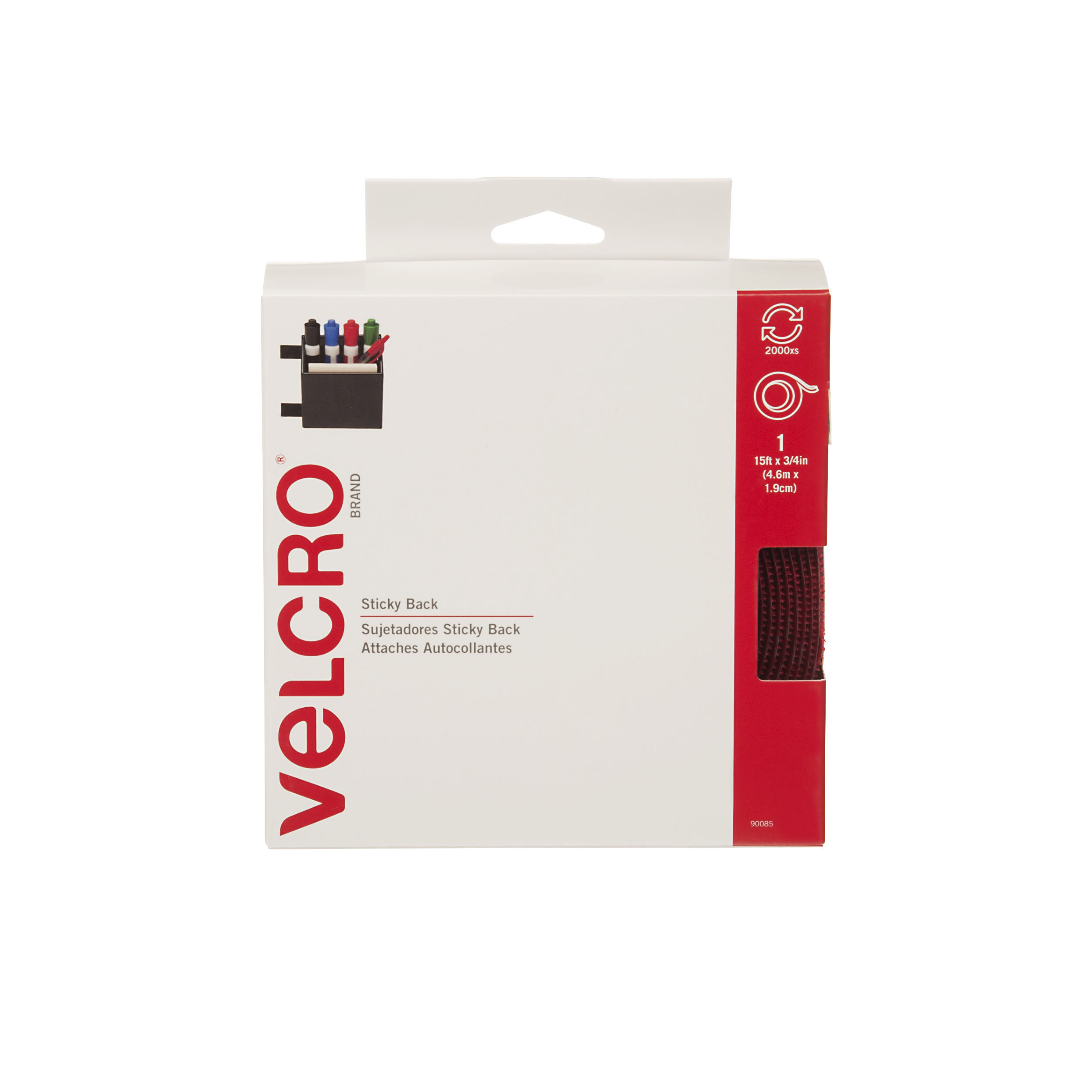 Velcro Sticky Back Tape, 4.6 Mtrs x 19 mm, Red 90100