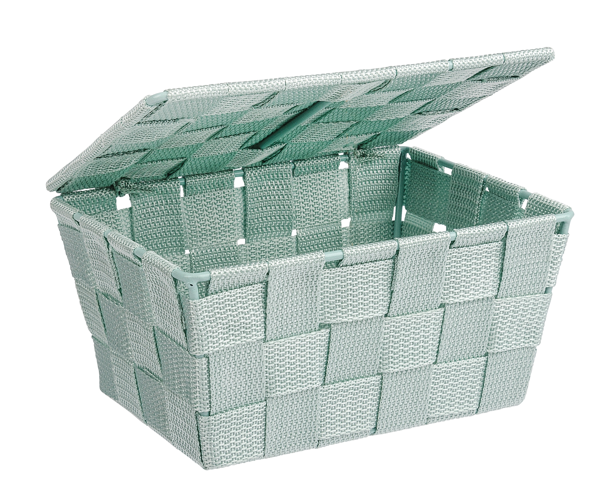 وينكو سلة حمام أدريا بغطاء، 14 × 19 × 10 سم ارتفاع، بولي بروبيلين، اخضر نعناعي 22600000