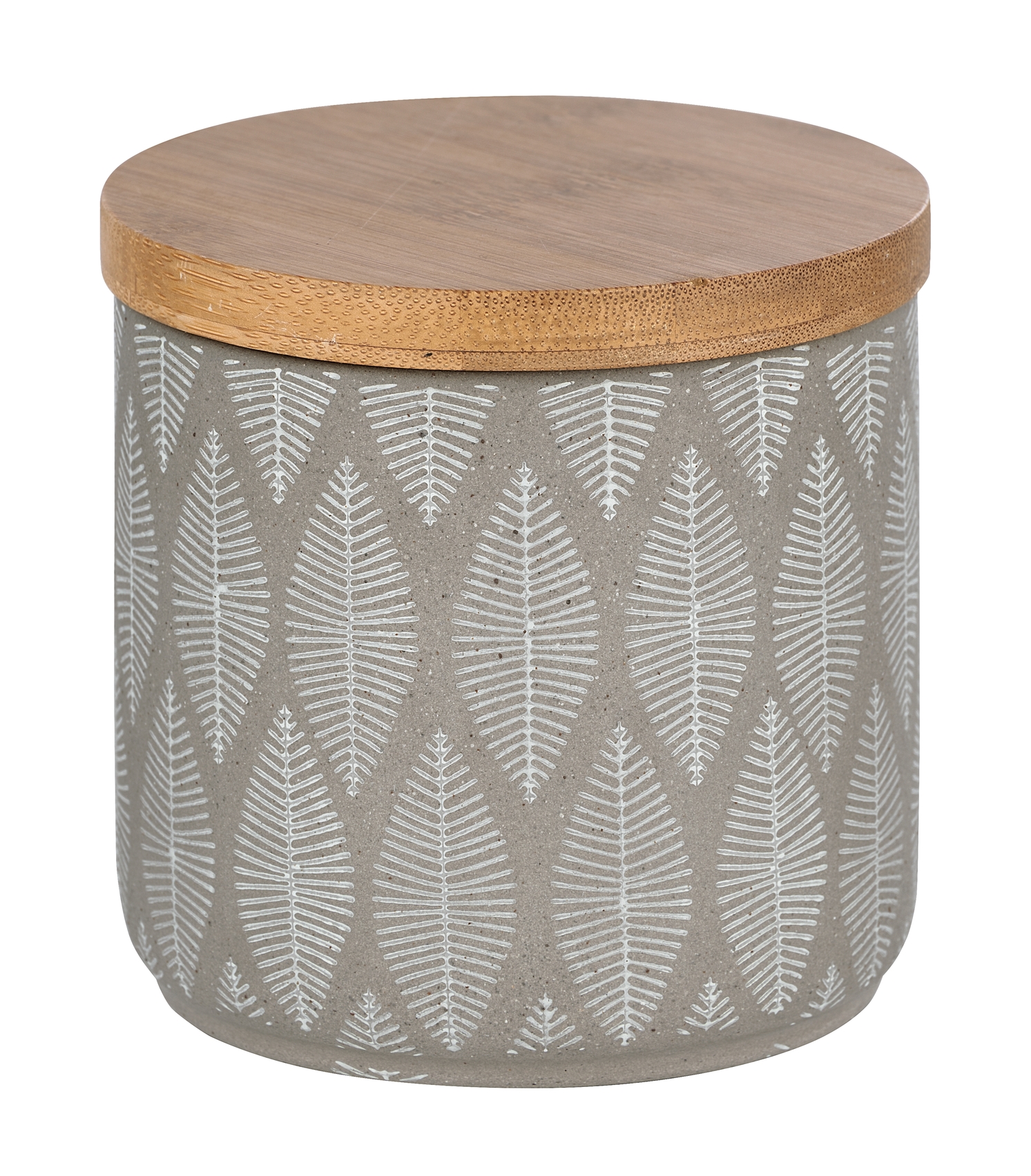 Wenko Tupian Universal Bathroom Box, Ceramic, Bamboo Lid, Gray 23680100