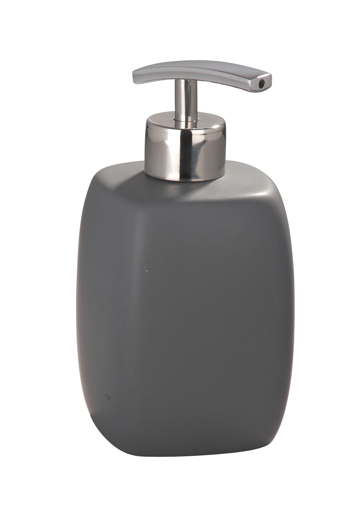 Wenko Faro Liquid Soap Dispenser, 8 x 8 x 15 cm H, Ceramic, Gray 20000000