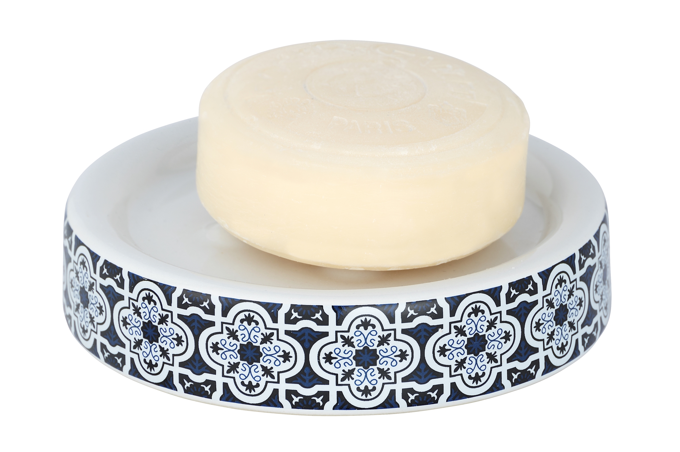 Wenko Murcia Soap Dish, 11 x 11 x 2.5 cm H, Ceramic, Blue 23200000