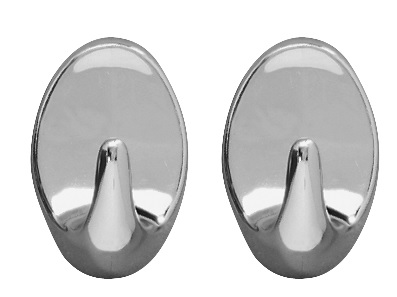 Wenko Maxi Hooks, Pack of 2, Plastic, Chrome Color 4406090100