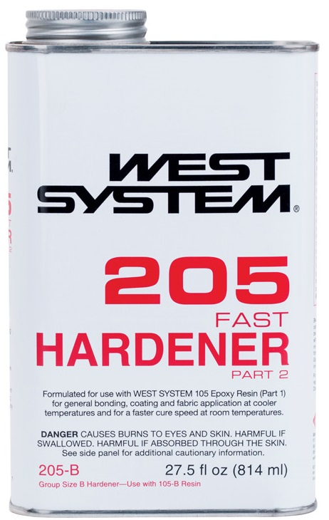 West System 205 Fast Hardener (Part 2), 813 ml. Use with 1832351 205B