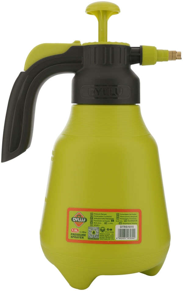 DYLLU Manual pump pressure sprayer with 1.5-liter capacity and adjustable nozzle for spray modes DTRS1815
