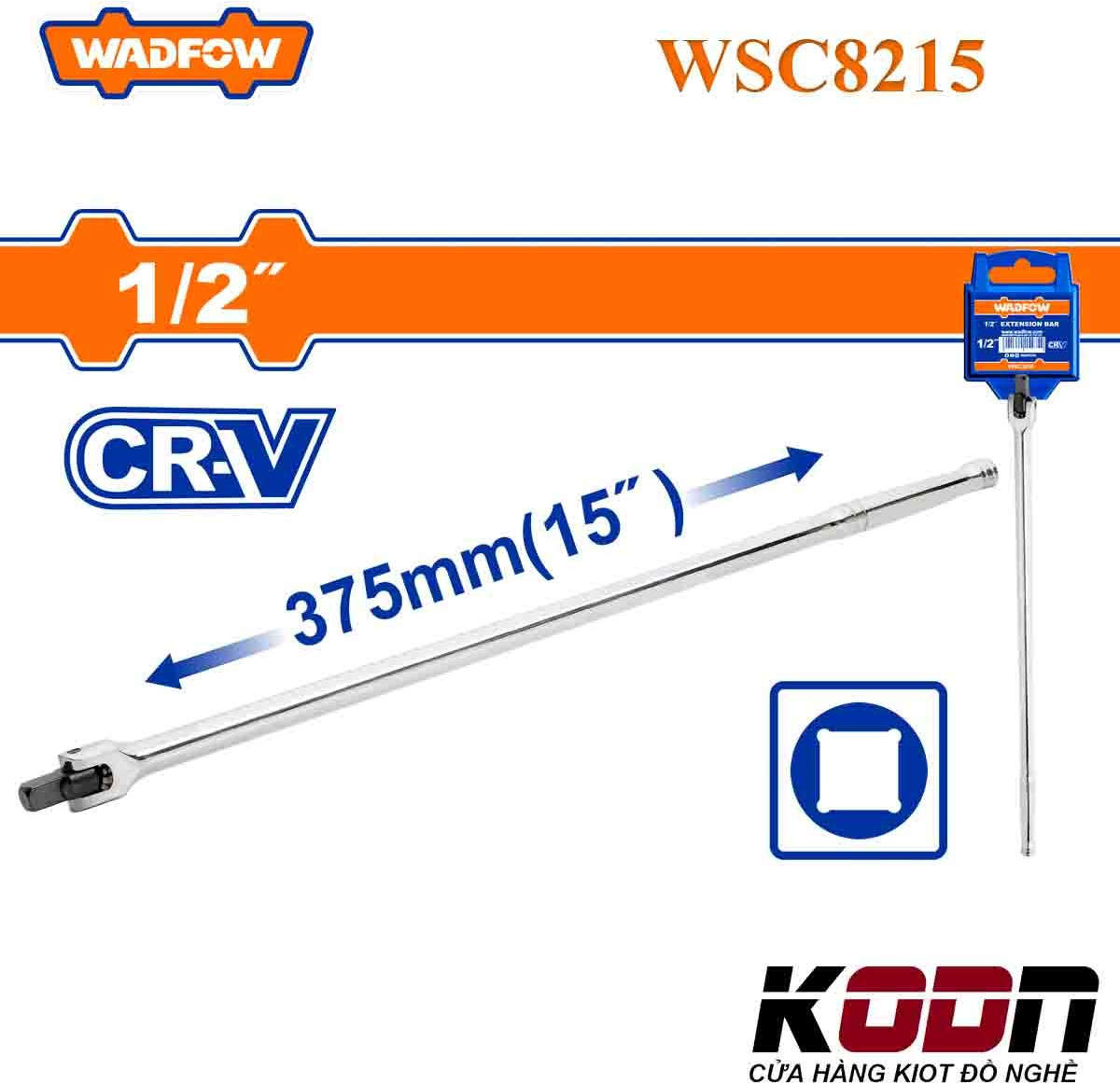 WADFOW 1/2" drive flexible ratchet handle 15 inches (375mm) chrome plated heat-treated Cr.V steel WSC8215
