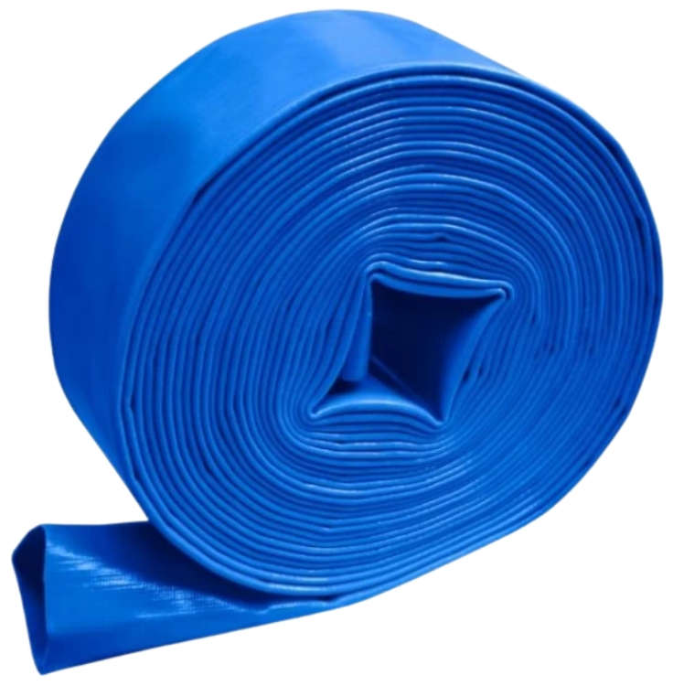 وادفو خرطوم PVC مسطح بقطر 3 انش صوندة هوز ماء لمضخات المحركات طوله 50 متر وضغط تشغيله 4 بار وقطره الداخلي 76 مم وسماكته 1.1 مم WPFH0305