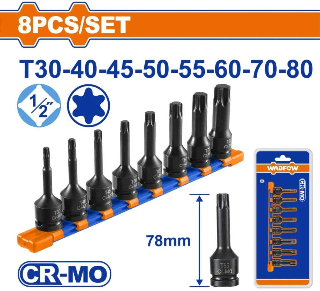 WADFOW WADFOW WMS4408 Torx Impact Socket Set WMS4408