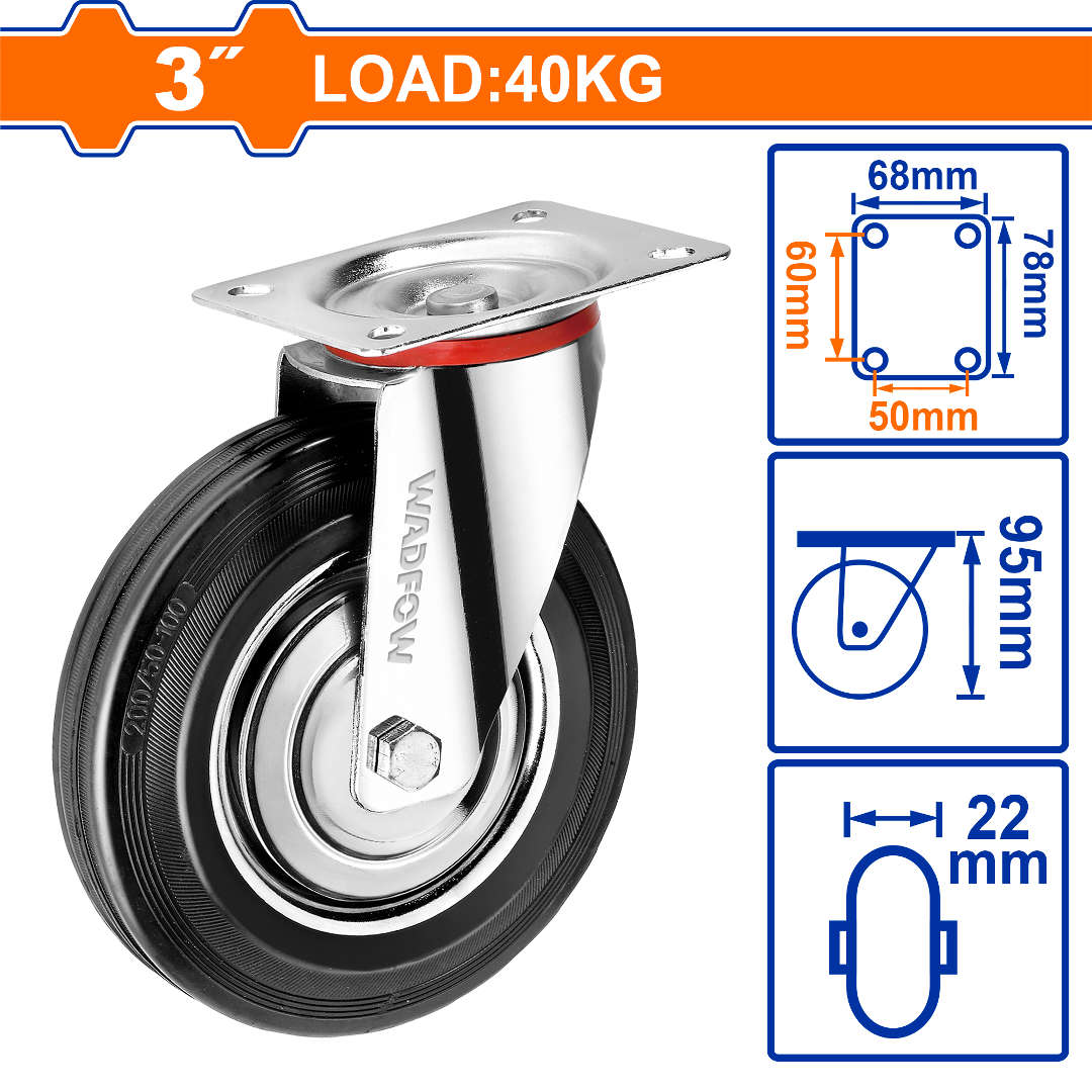 WADFOW caster wheel 3Inch Black WJL3332