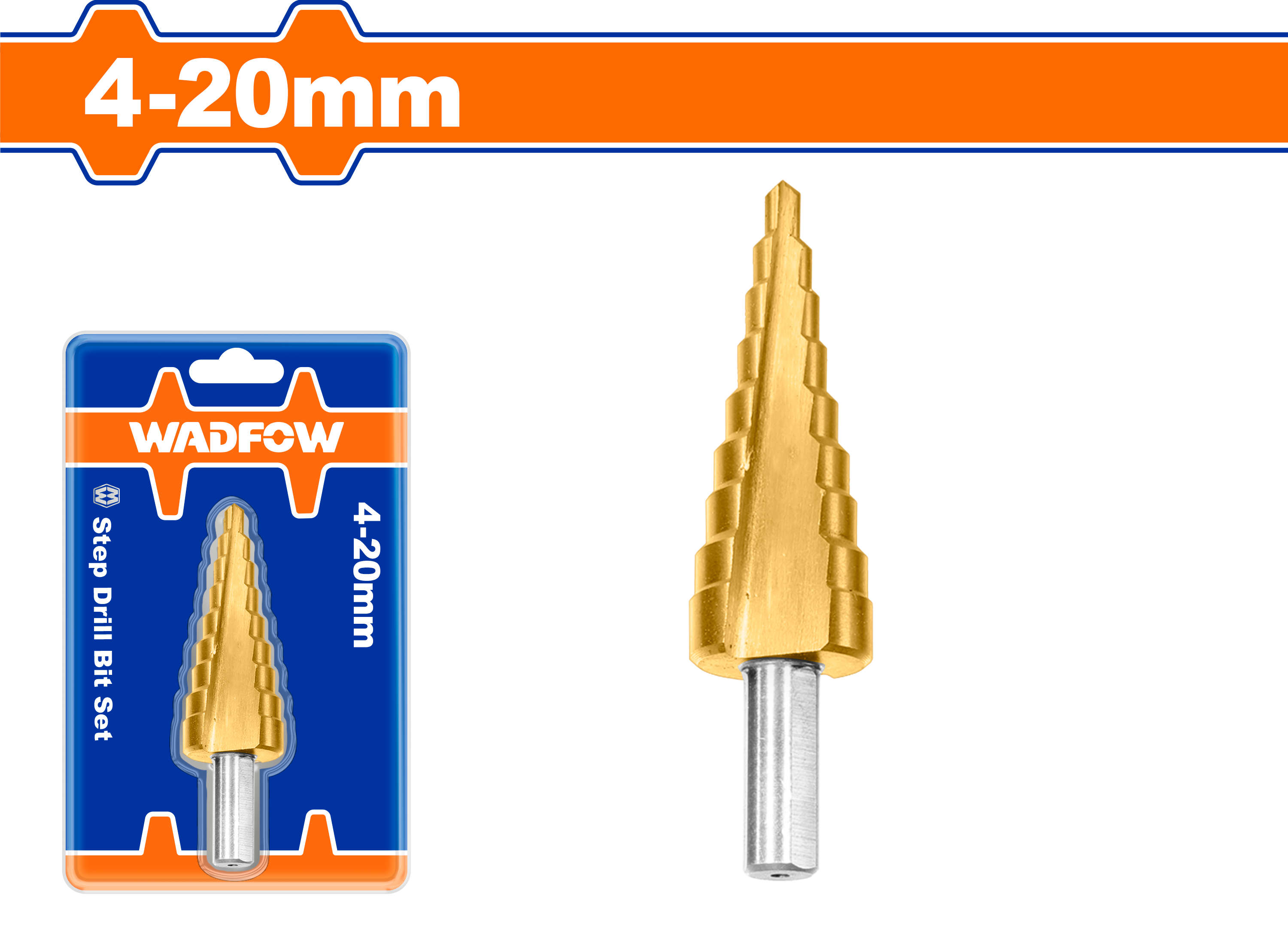 WADFOW step drill bit 4 - 20mm WJD1402