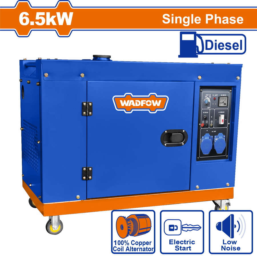 WADFOW Gasoline Generator 6500W 17L 30Ah  WDG2A80-1