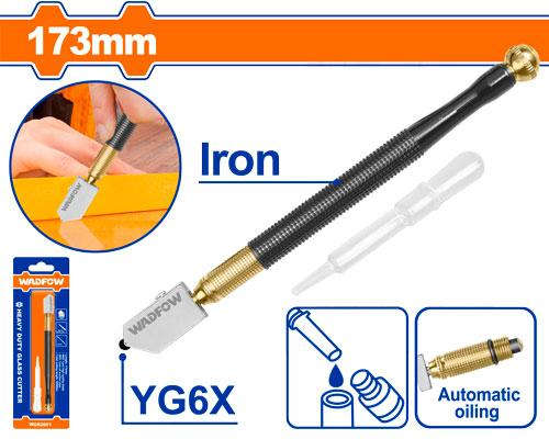 WADFOW Heavy duty iron body glass cutter with tungsten carbide tip and oil suction pipe, cutting length 5000m WGR2601