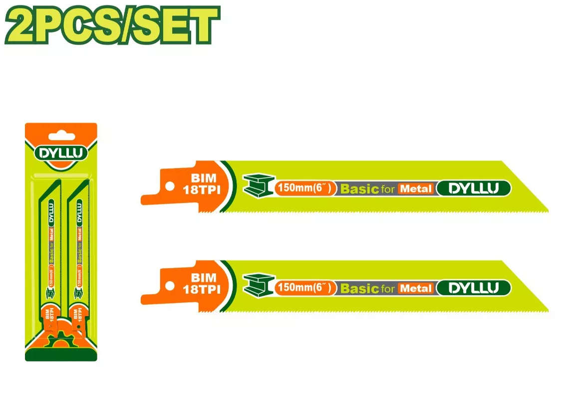 DYLLU Reciprocating saw blades for metal cutting, 150mm length, 18 TPI, bi-metal, 2 pieces DTJT922EF