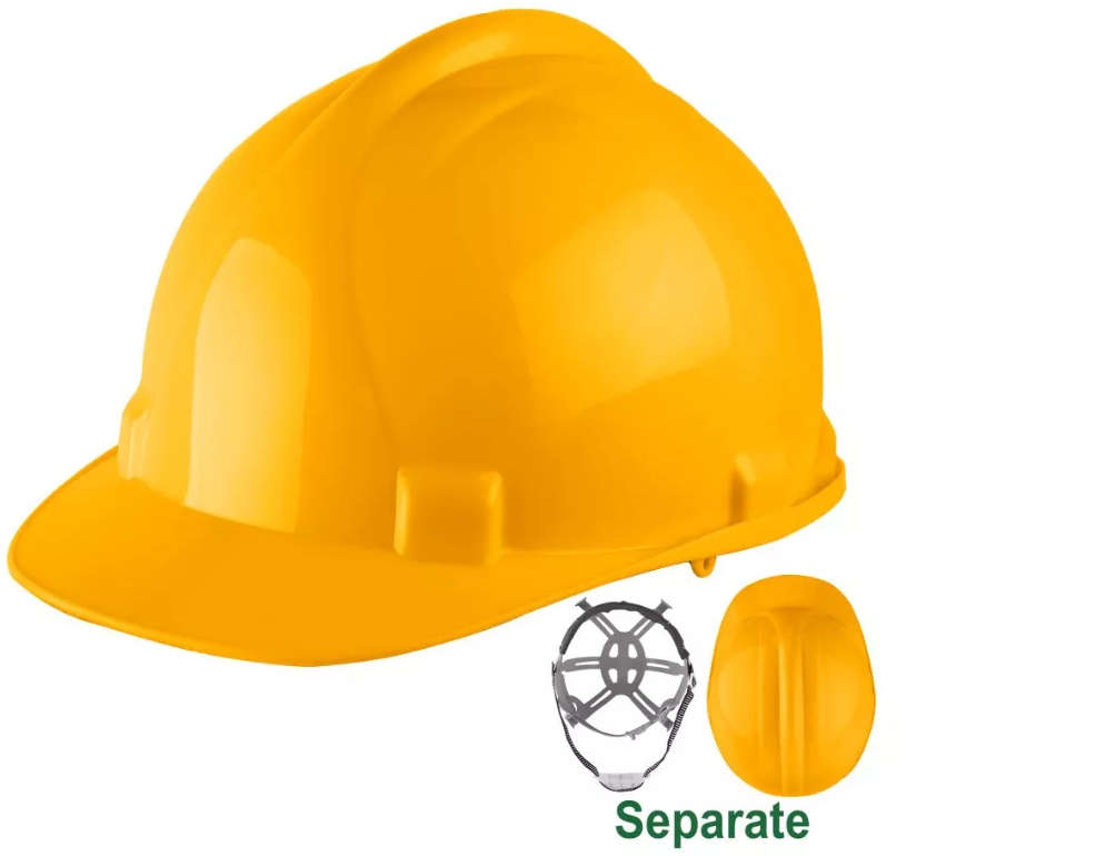 DYLLU Yellow safety helmet with 6-point suspension and PE shell, 320g weight DTSH1302