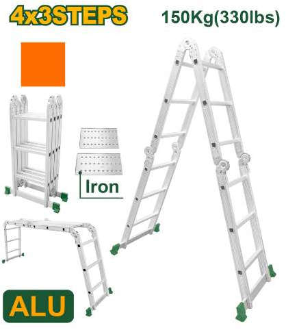 Jadever articulated ladder 4x3 with platforms JDLD7H43
