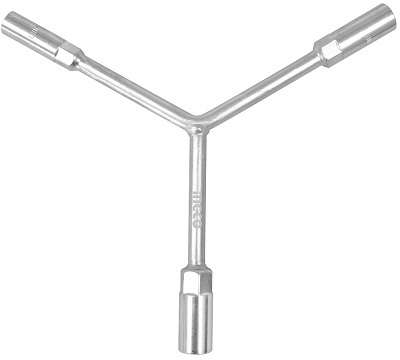 INGCO Y-type socket wrench with 8 mm, 10 mm, and 12 mm sockets, chrome-plated steel, 130 mm bar length HYW081012