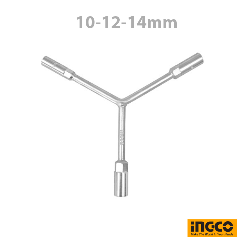 INGCO Y-Type Socket Wrench with 10mm, 12mm, and 14mm chrome vanadium sockets HYW101214