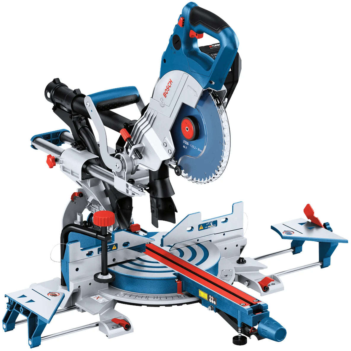 BOSCH Cordless sliding mitre saw with 216 mm blade and BITURBO Brushless 18V motor, 1600W equivalent power GCM18V-216