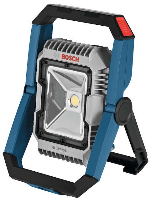 BOSCH 18V Cordless LED Floodlight with 1,900 Lumens Brightness, Adjustable Modes GLI18V-1900