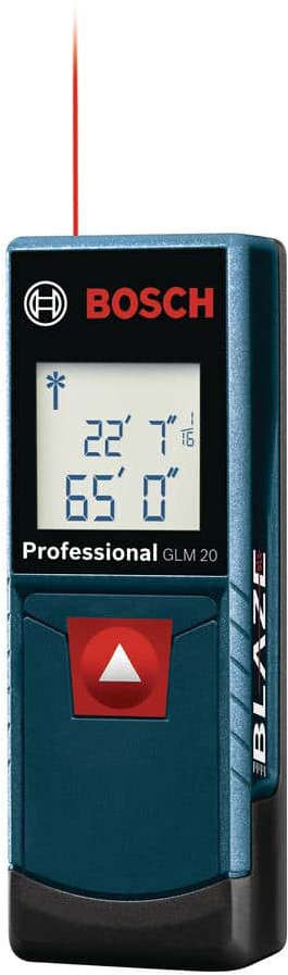 بوش مقياس مسافة ليزري بمدى قياس 65 قدم ودقة ±1/8 انش GLM20