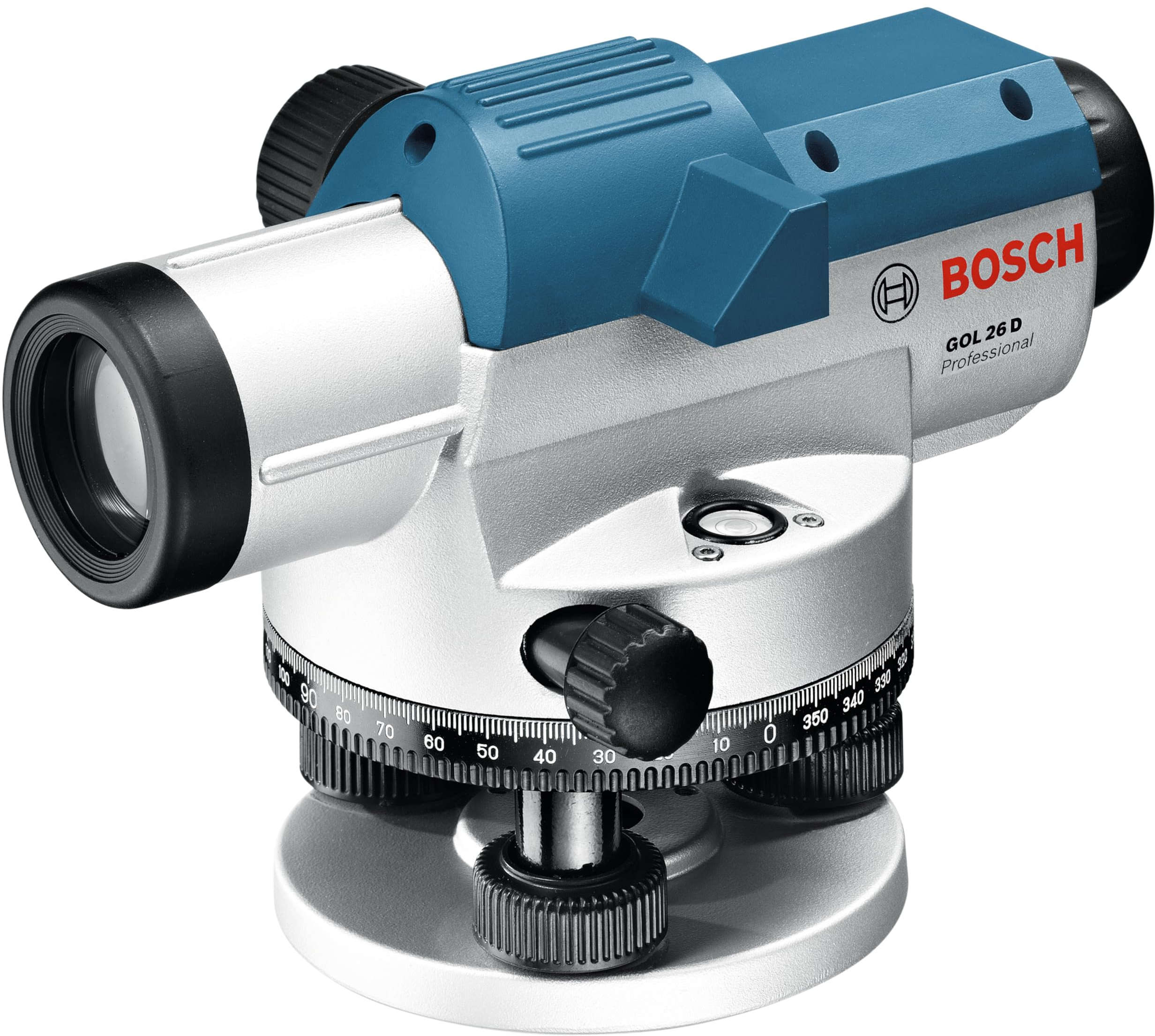 BOSCH Optical auto-level with 26x magnification and 360° horizontal circle for precise outdoor leveling tasks GOL26D