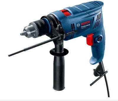 BOSCH Impact drill with 570 W power, 13 mm keyed chuck, variable speed, and hammer/rotary modes GSB570