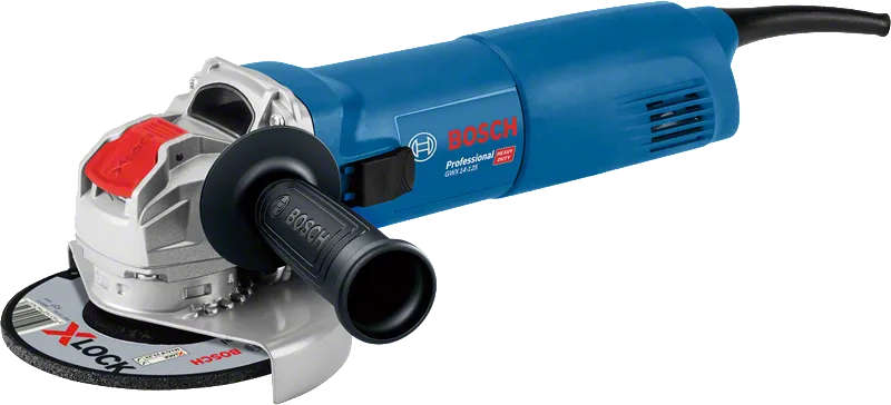 BOSCH 125 mm angle grinder with 1400W rated input power and X-LOCK system for keyless accessory changes GWX14-125